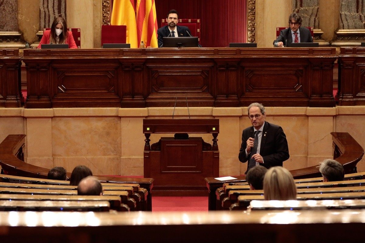El president de la Generalitat, Quim Torra, al Parlament. 