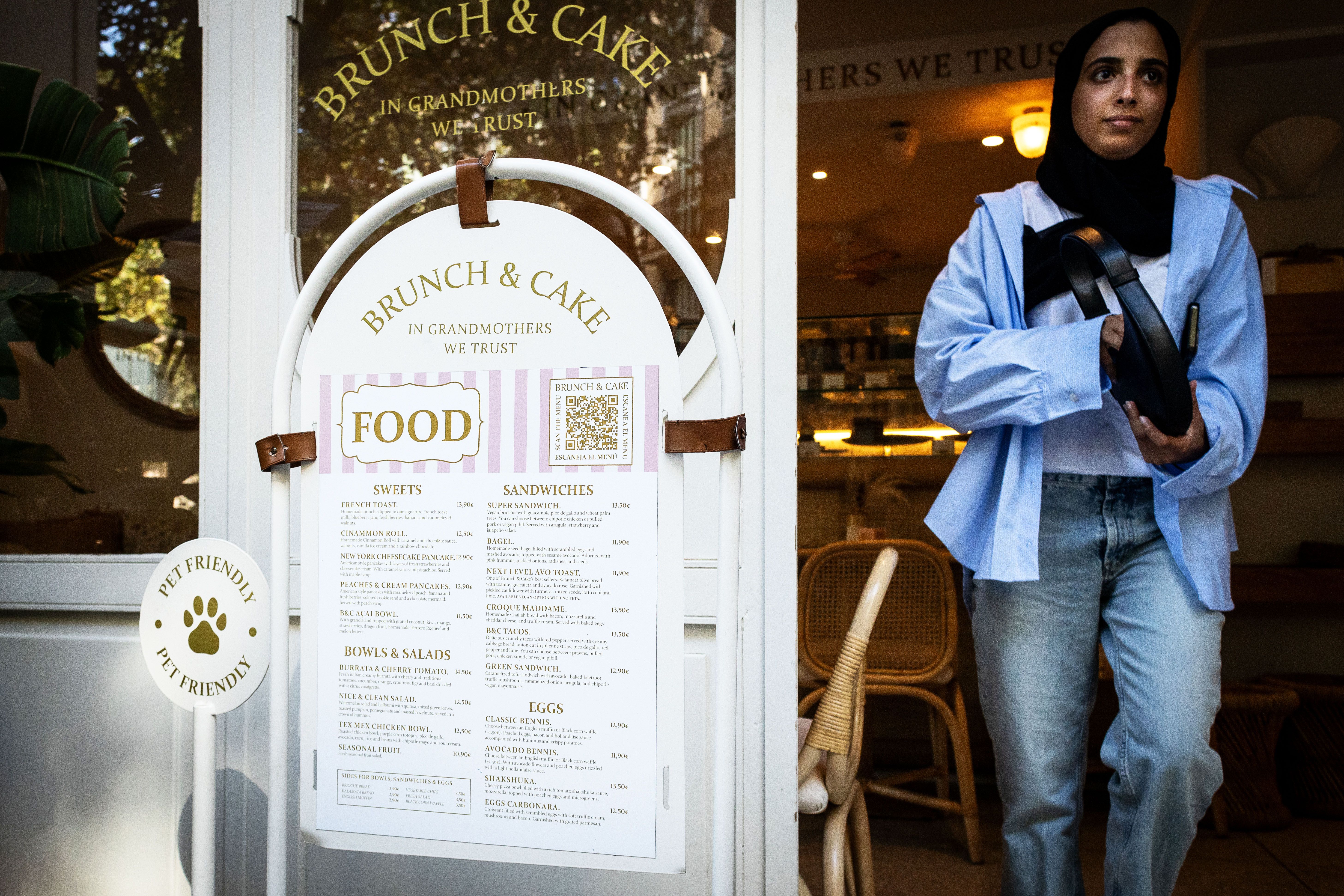 Carta en anglès d'un local de 'Brunch' del centre de Barcelona