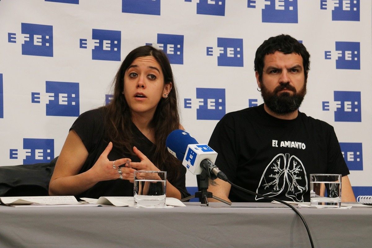 Anna Saliente i Marc Cerdà, aquest dijous al matí a la seu de l'Agència EFE a Barcelona.