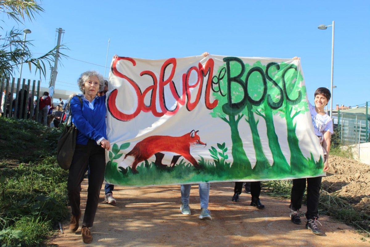 Manifestació de les entitats ecologistes per a la defensa del bosc de Volpelleres