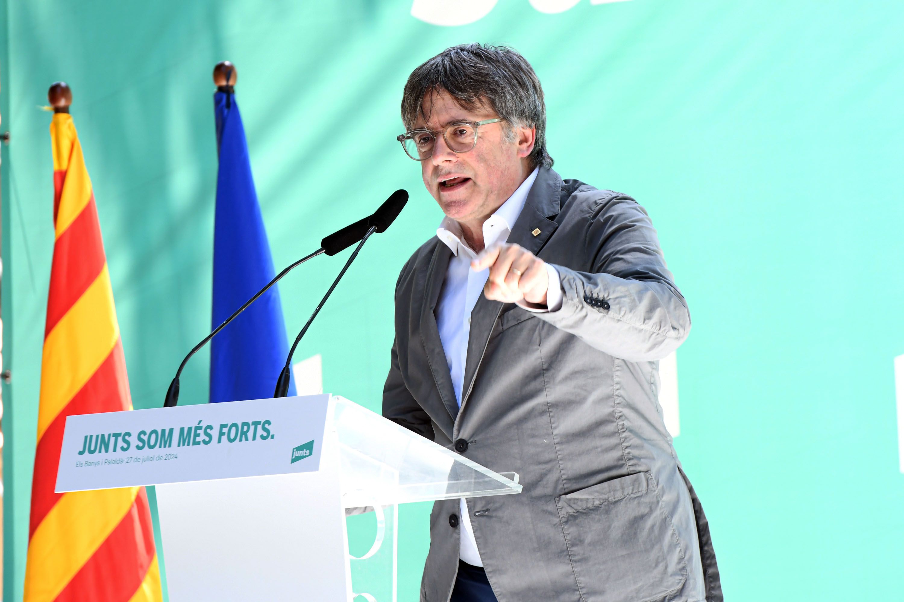 Carles Puigdemont, en un acte de Junts