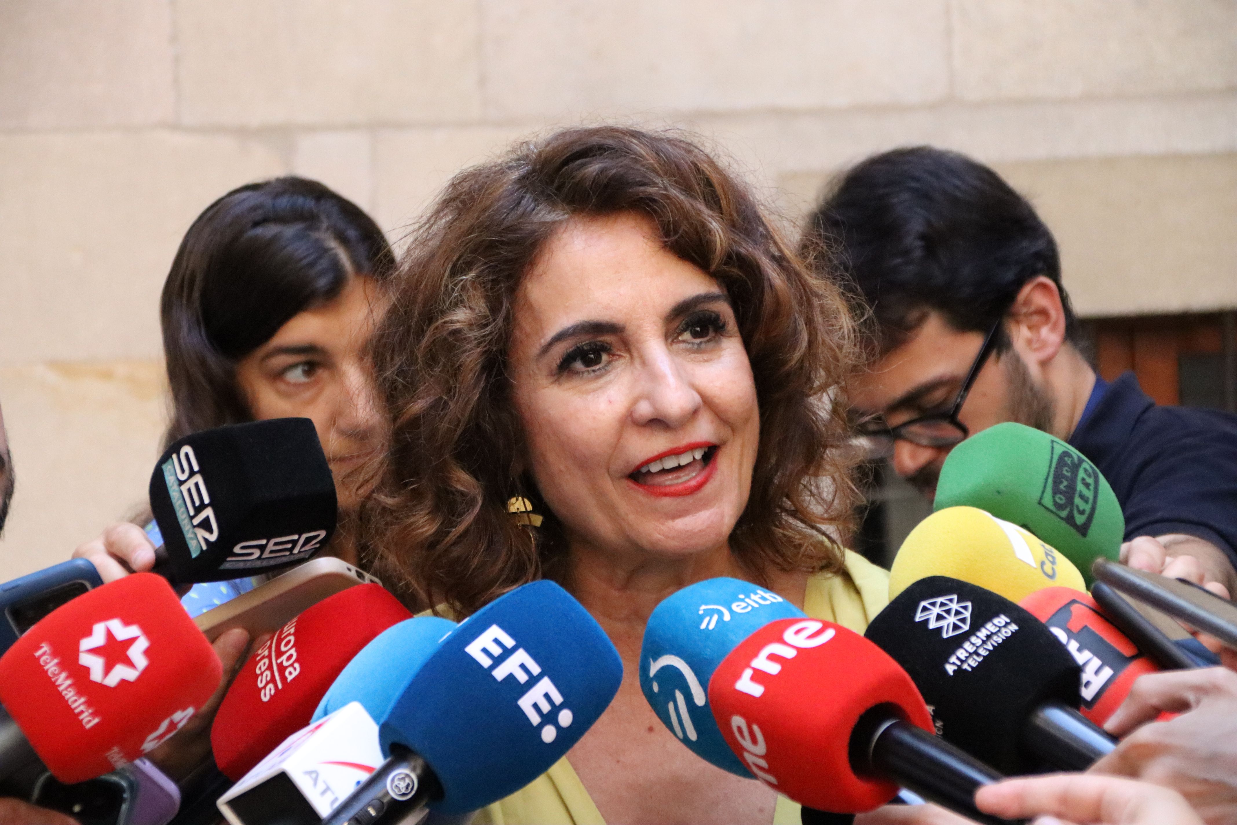 María Jesús Montero, aquest dissabte al Palau de la Generalitat per a la presa de possessió d'Illa