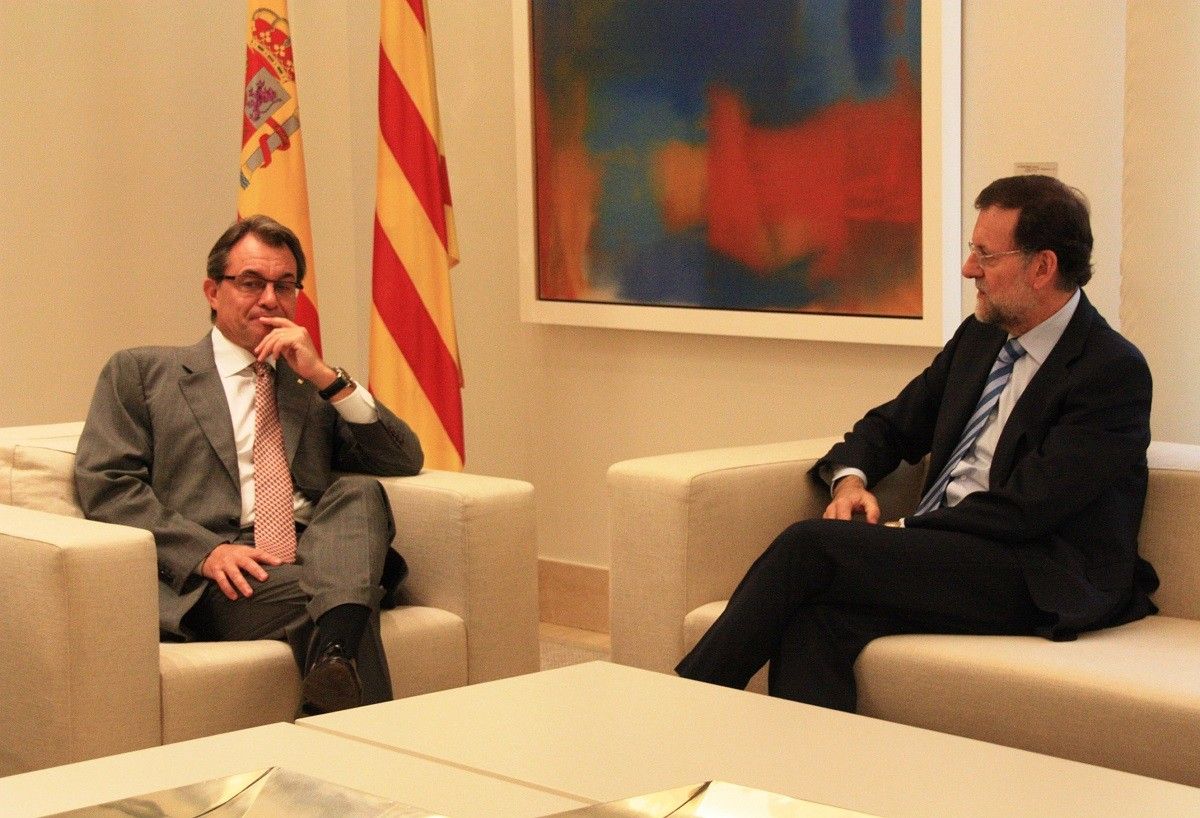 Artur Mas i Mariano Rajoy, reunits el 20 de setembre del 2012 a la Moncloa