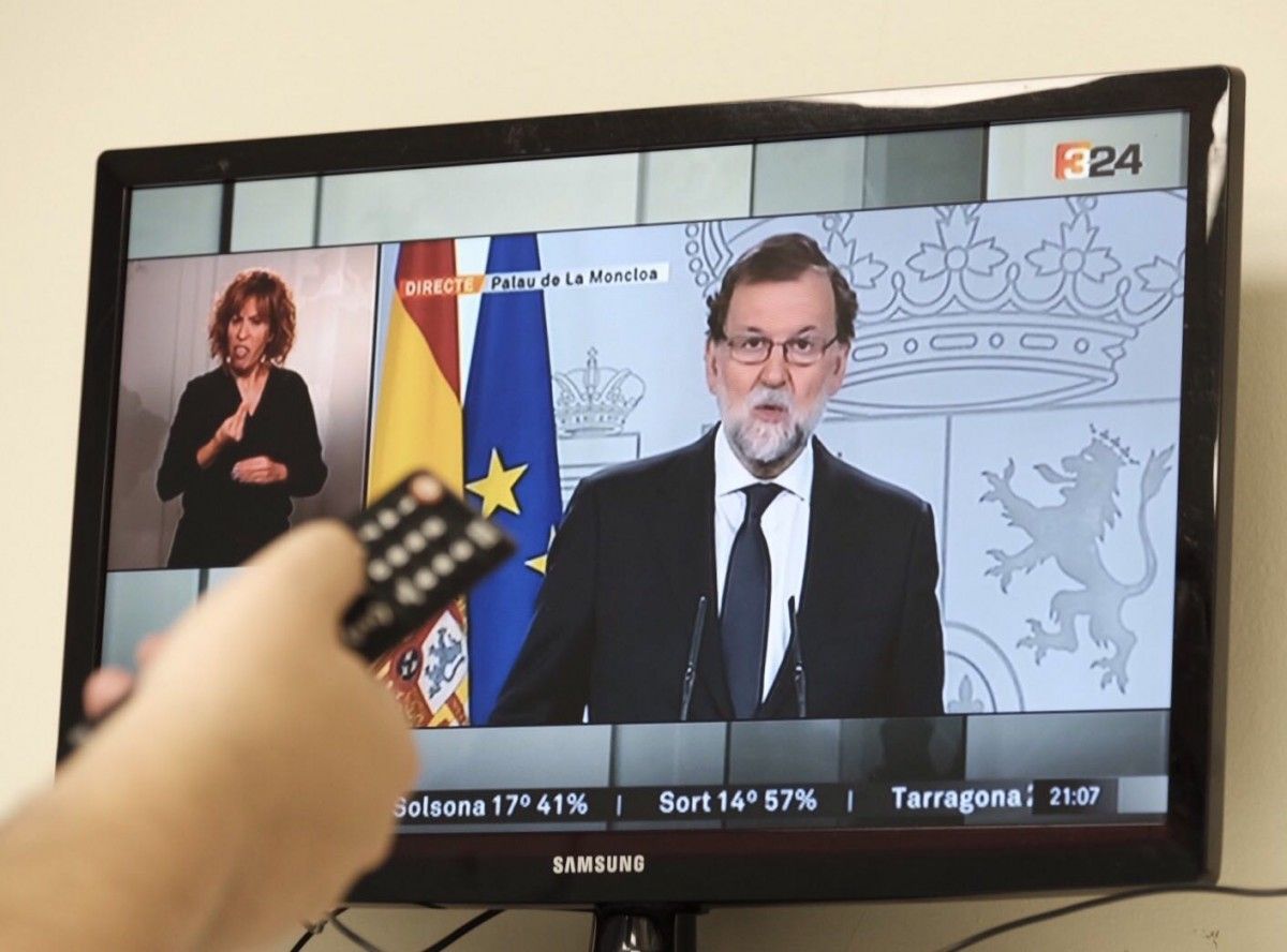 Mariano Rajoy, durant la seva compareixença