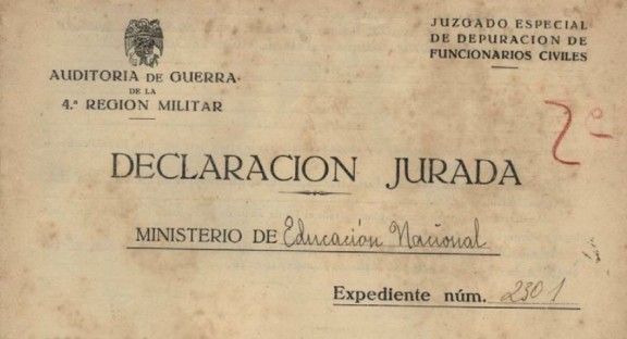 Detall d'un document d'interrogatori franquista