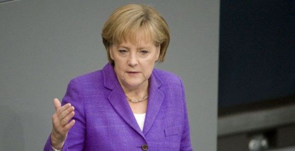 La cancellera Merkel en un debat al Bundestag.