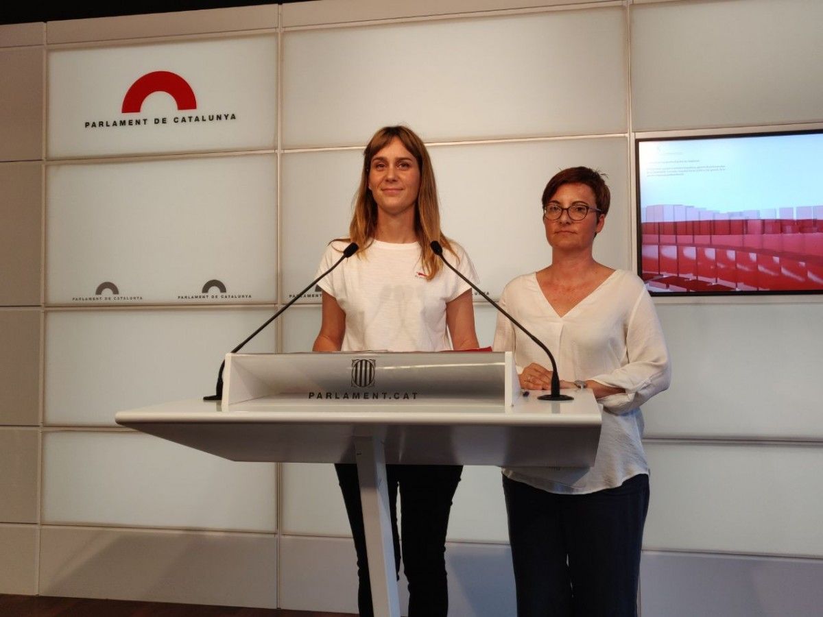 Jèssica Albiach i Marta Ribas, aquest divendres al Parlament de Catalunya.