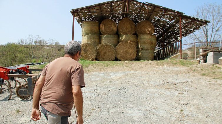 El cobert de Víctor Viella foradat per la pedra