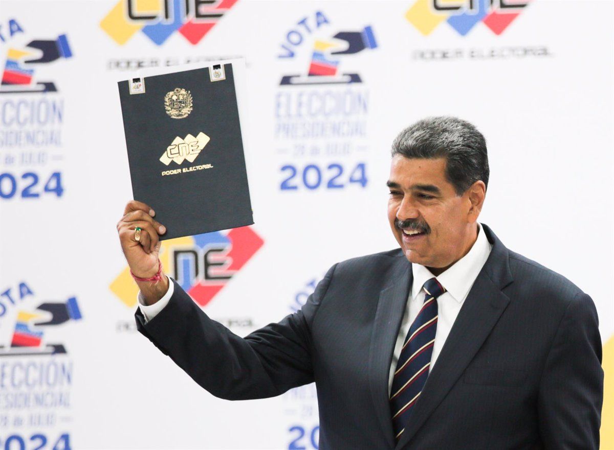 El president de Veneçuela, Nicolás Maduro, en ser proclamat guanyador de les eleccions presidencials