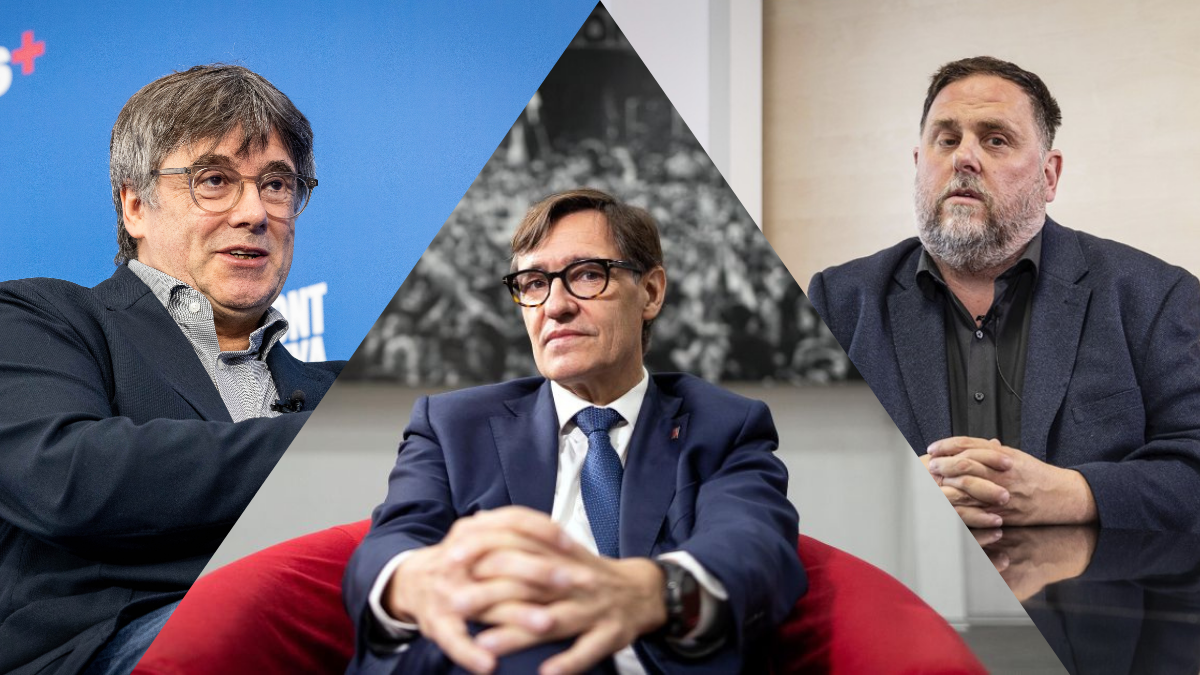 Carles Puigdemont, Oriol Junqueras i Salvador Illa