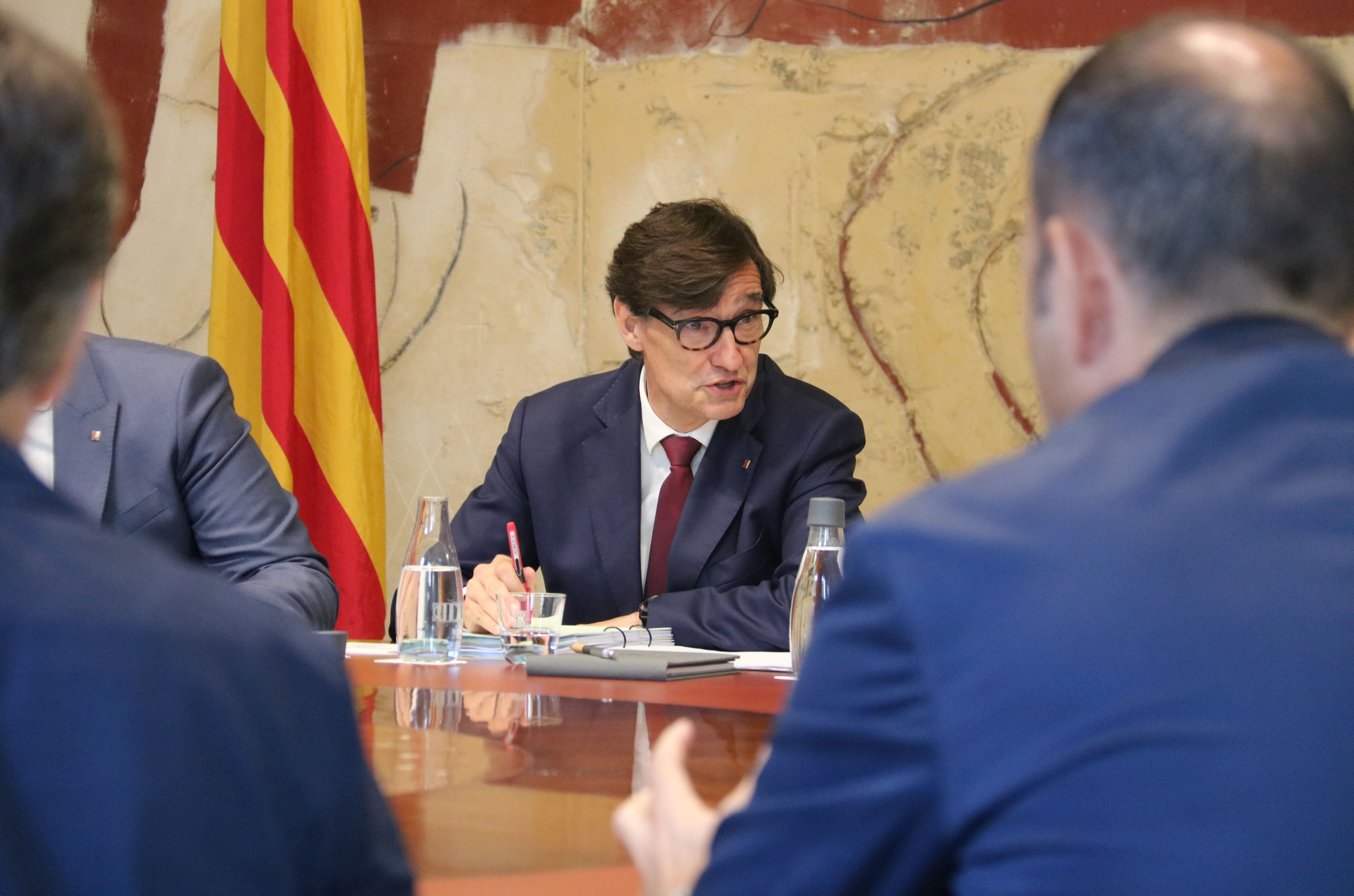 Salvador Illa, durant la reunió del Govern d'aquest dimarts