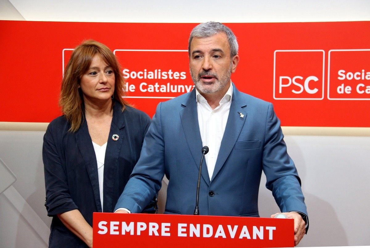 El candidat del PSC a Barcelona, Jaume Collboni, i la número dos, Laia Bonet