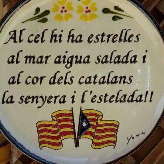 Al cel hi ha estrelles al mar aigua salada i al cor dels catalans la senyera i l'estelada