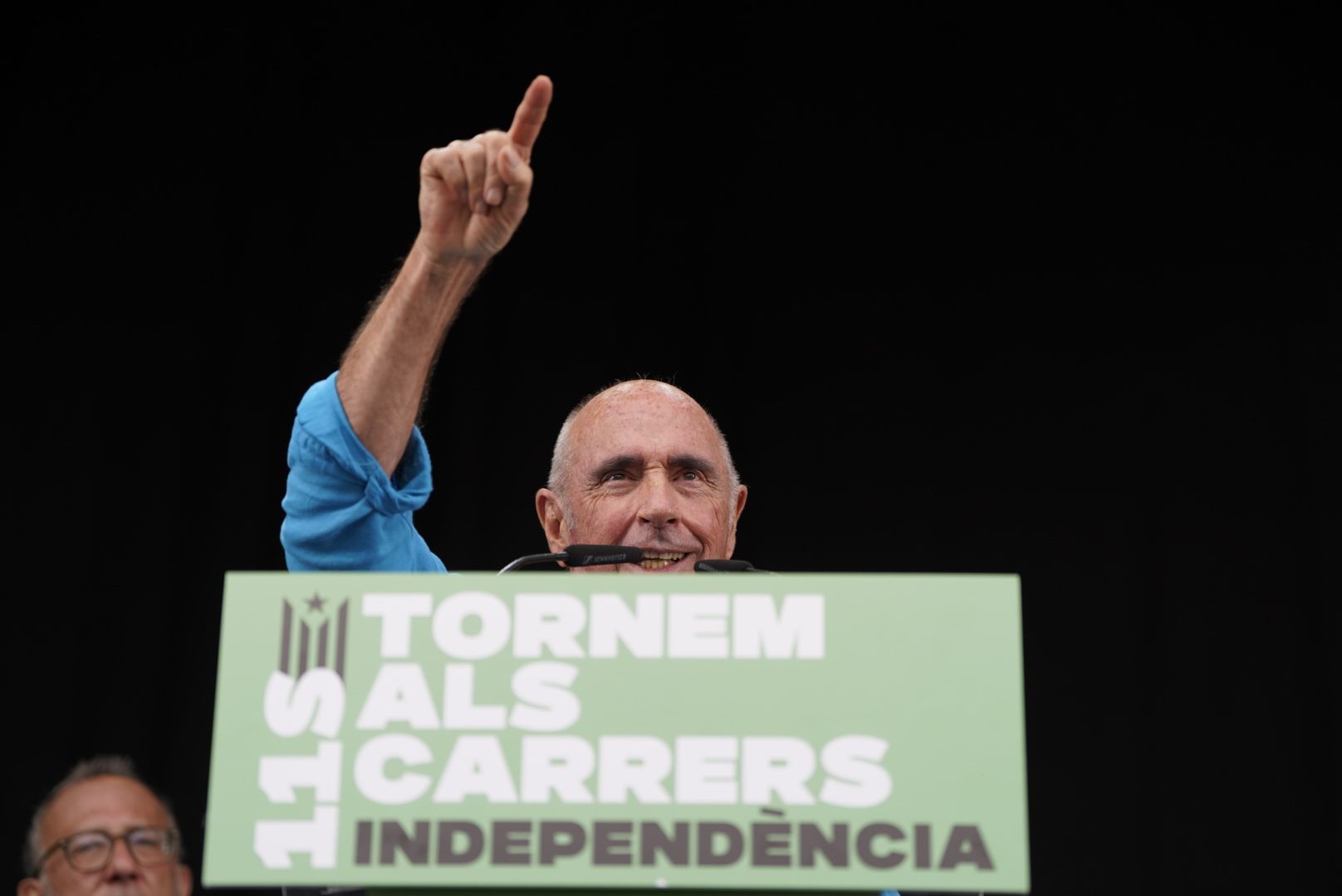 Lluís Llach, al final de la manifestació de la Diada