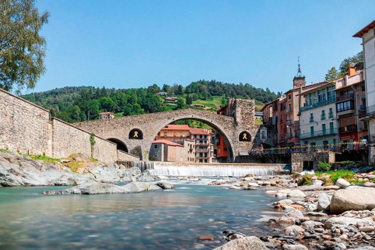 El pont nou de Camprodon, en una imatge d'arxiu