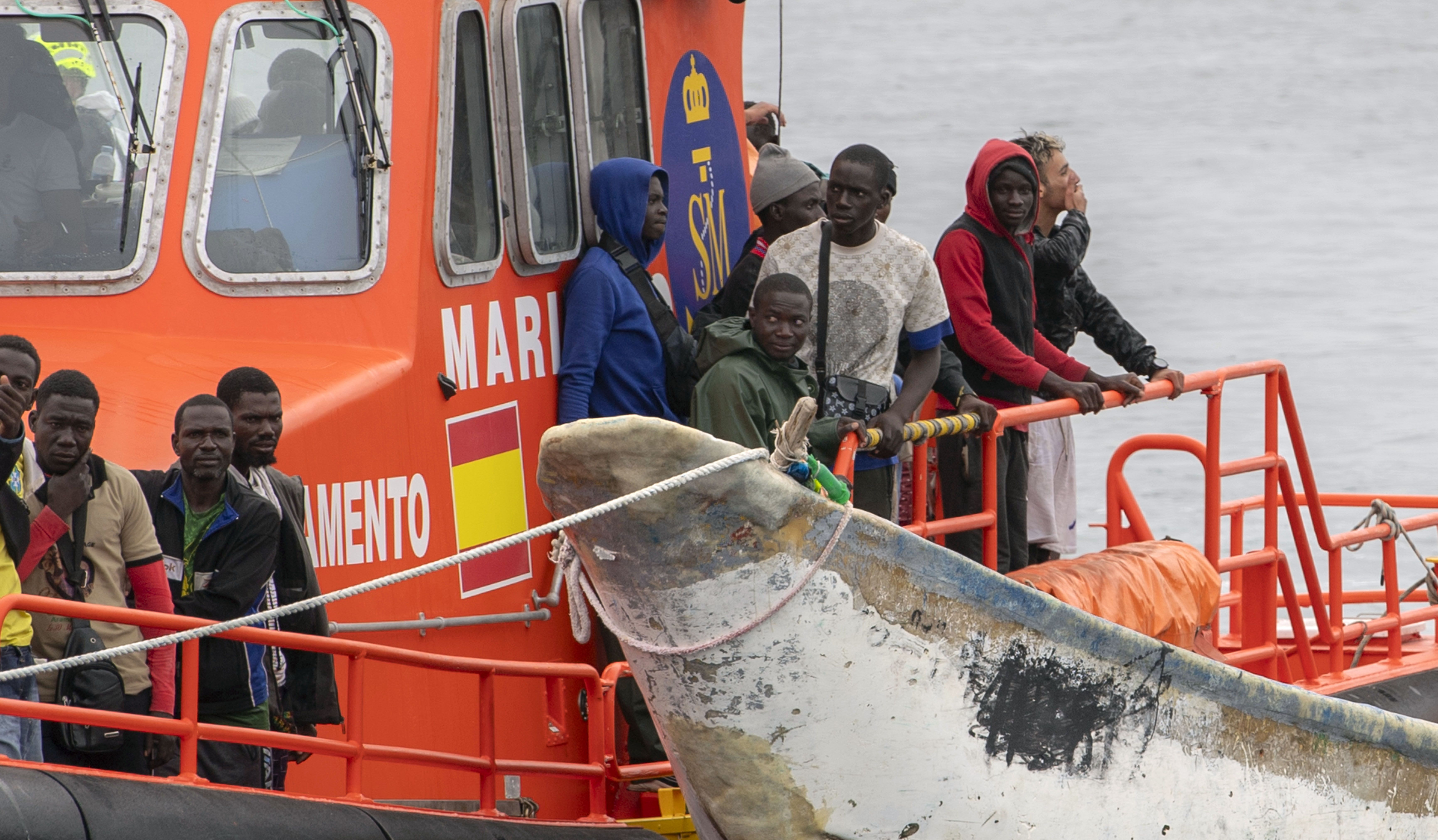 Migrants arribant a la costa canària, en imatge d'arxiu