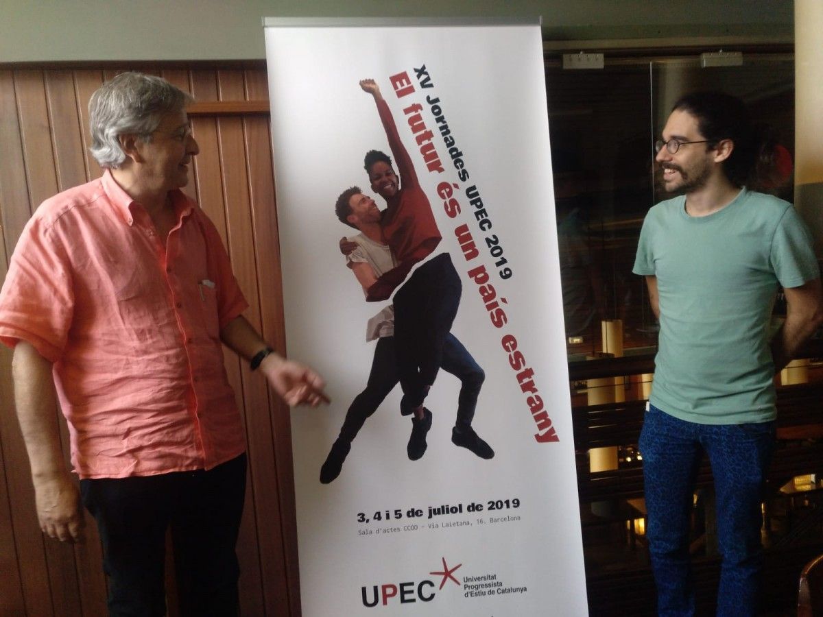 Jordi Serrano i João França, presentant les jornades de la UPEC