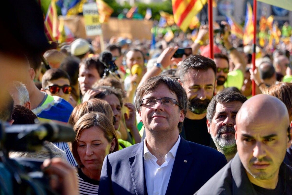 Carles Puigdemont, a la manifestació de la Diada