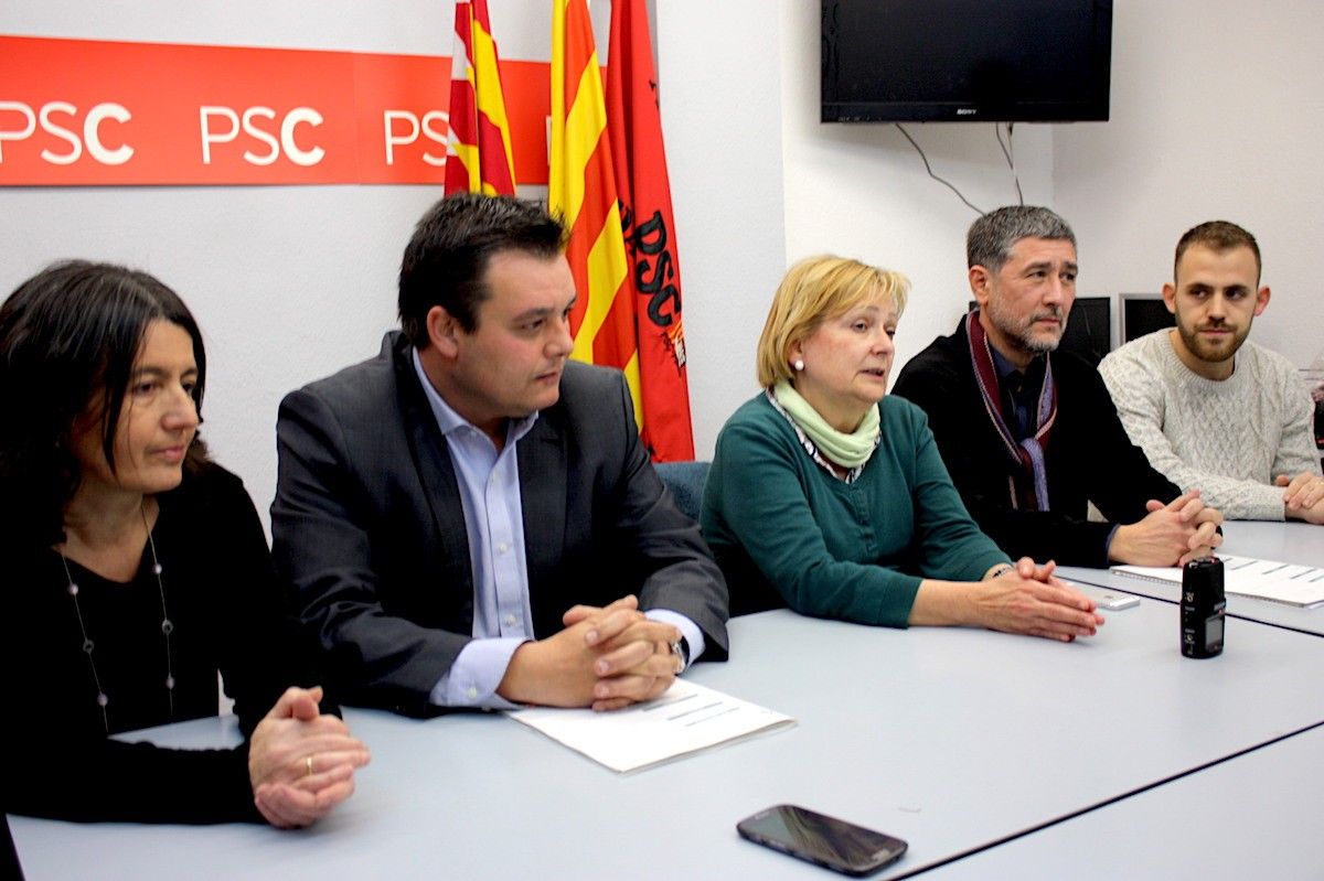 Els regidors del PSC de Cerdanyola, aquest dijous en roda de premsa