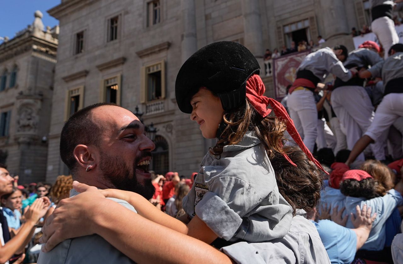 La diada castellera de la Mercè, des de la plaça Sant Jaume