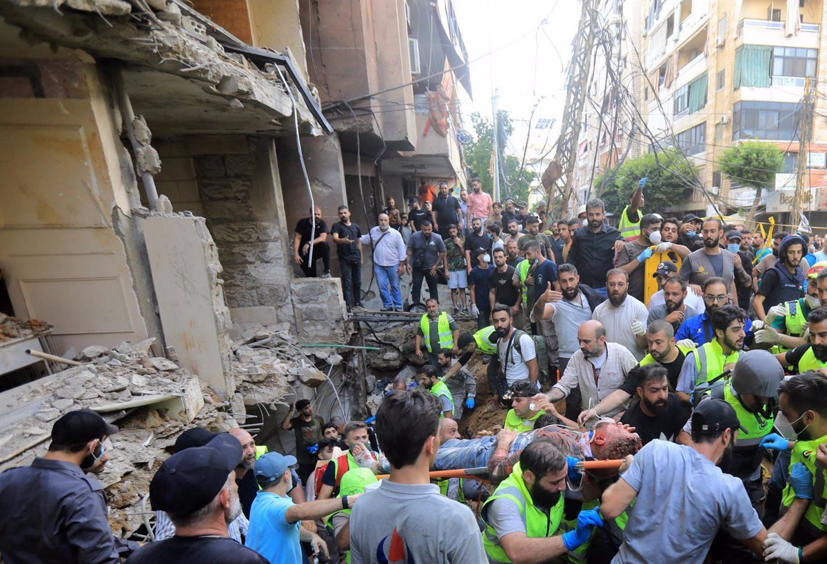 Un bombardeig a Beirut, en imatge d'arxiu