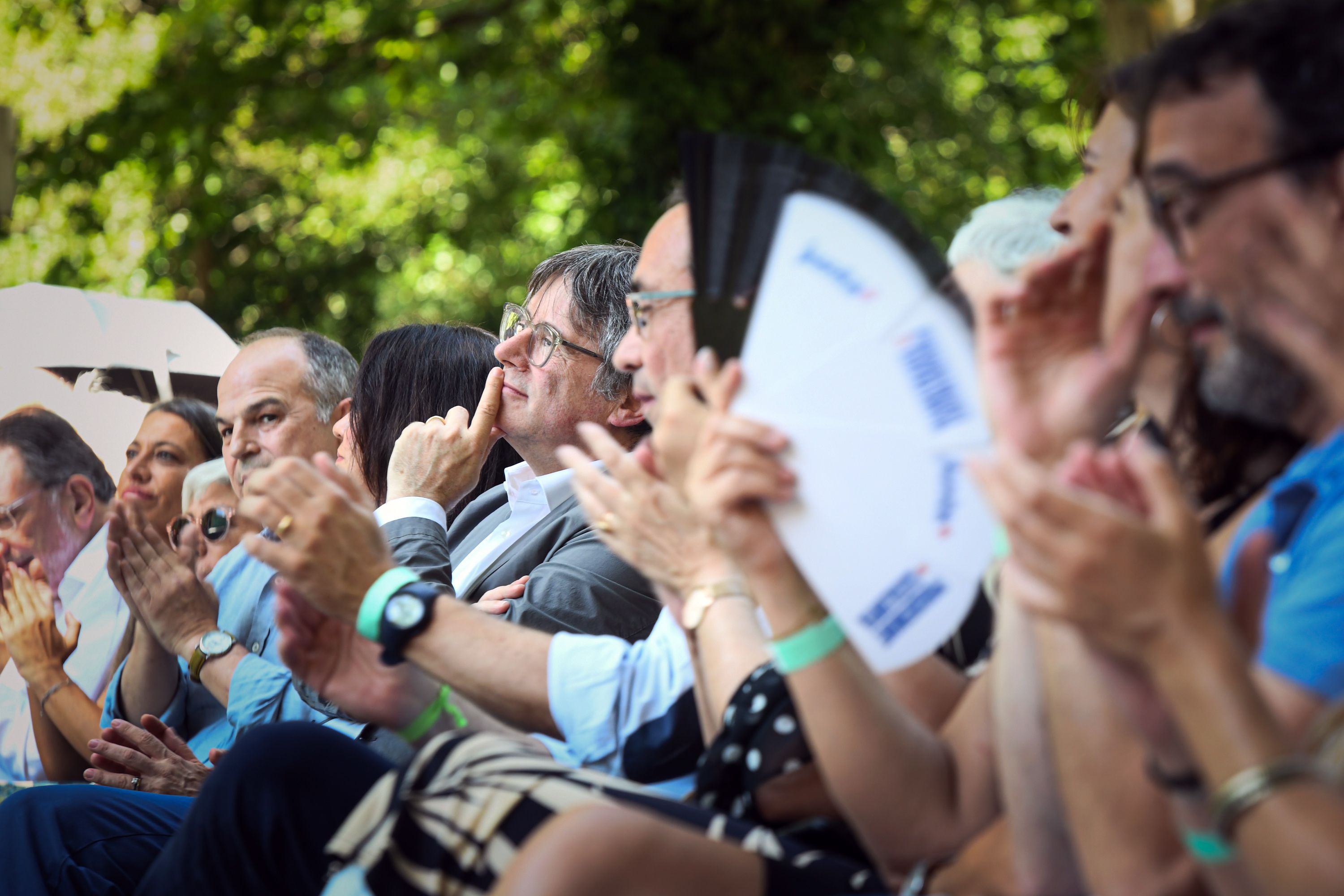 Carles Puigdemont, en un míting a la Catalunya Nord