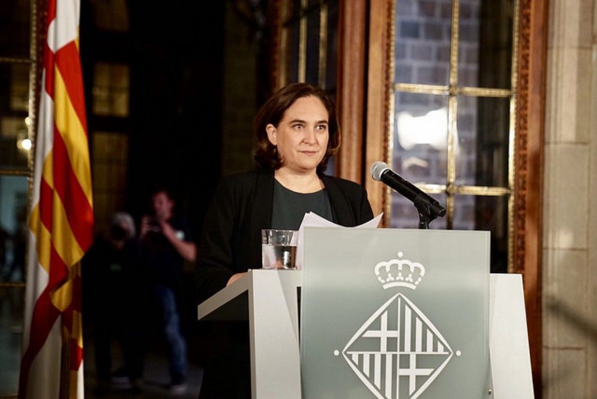 Ada Colau, abans de la compareixença d'aquest dilluns a l'Ajuntament de Barcelona