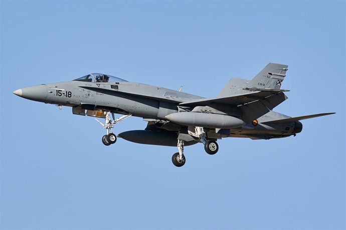 Un caça F-18 de l'exèrcit espanyol