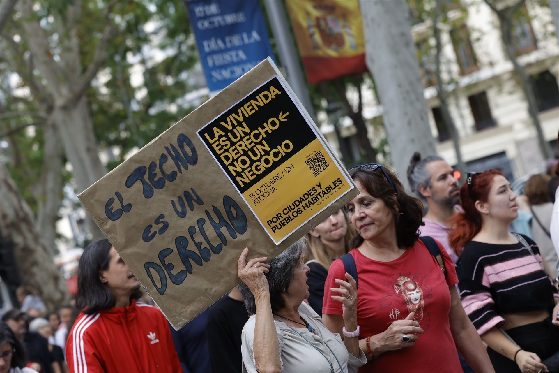 Els manifestants de la concentració de Madrid, aquest dissabte