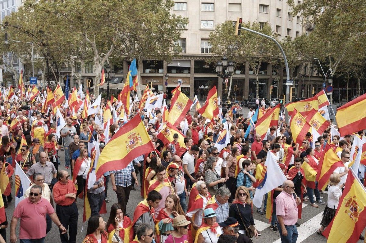 Manifestació unionista al centre de Barcelona