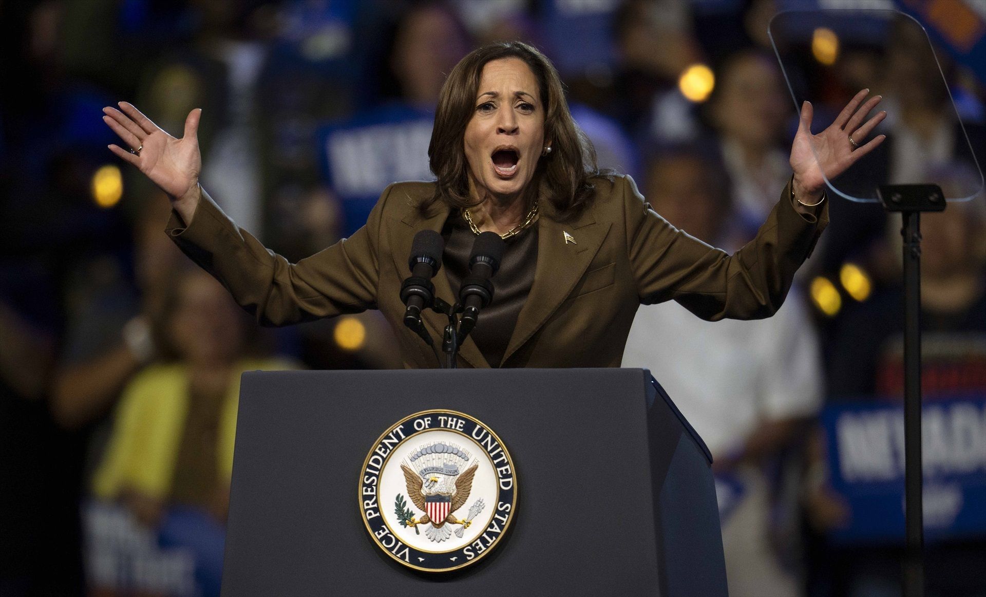 Kamala Harris, en un míting de campanya.