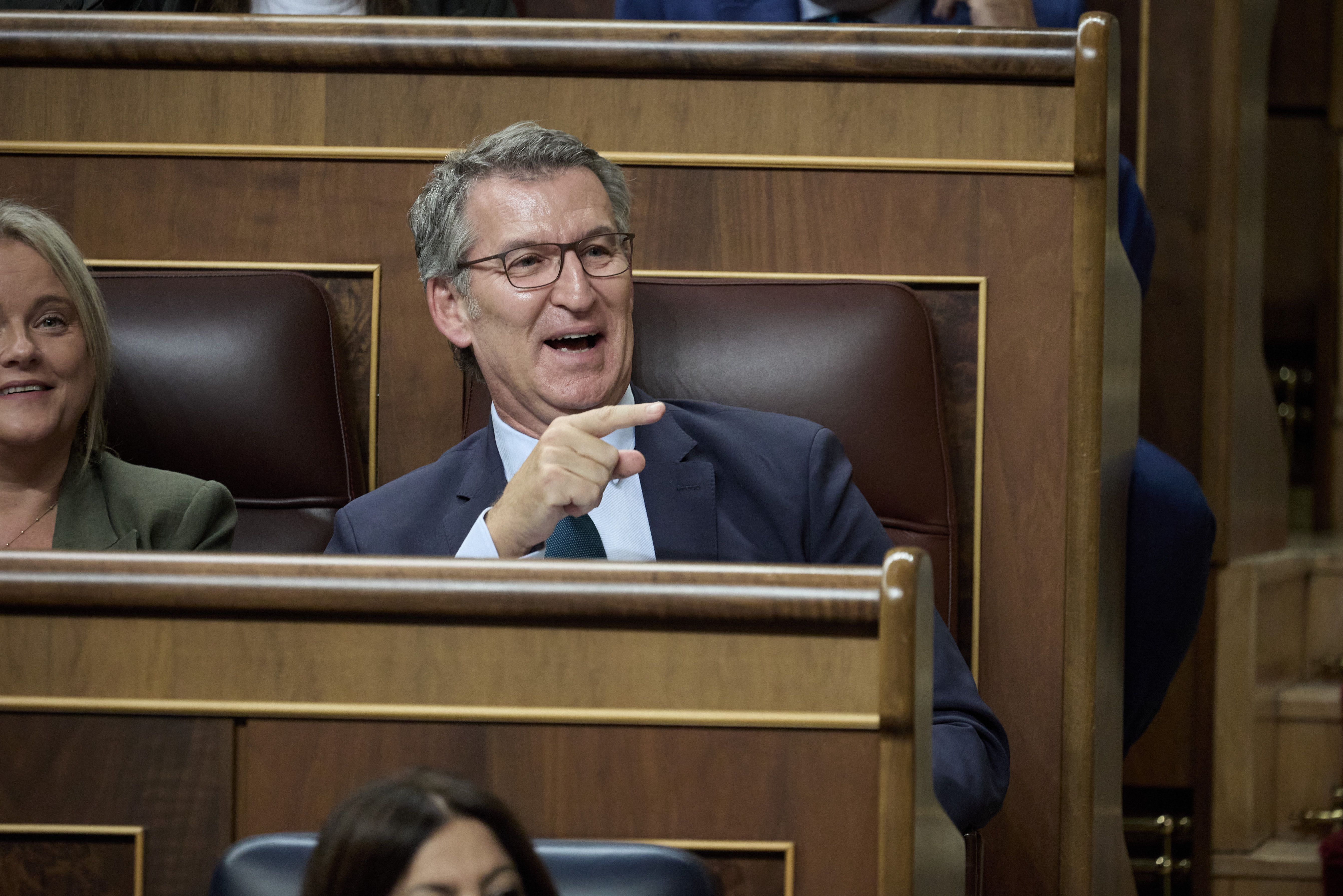 Alberto Núñez Feijóo, dimecres passat, amb Mari Mar Blanco al costat.