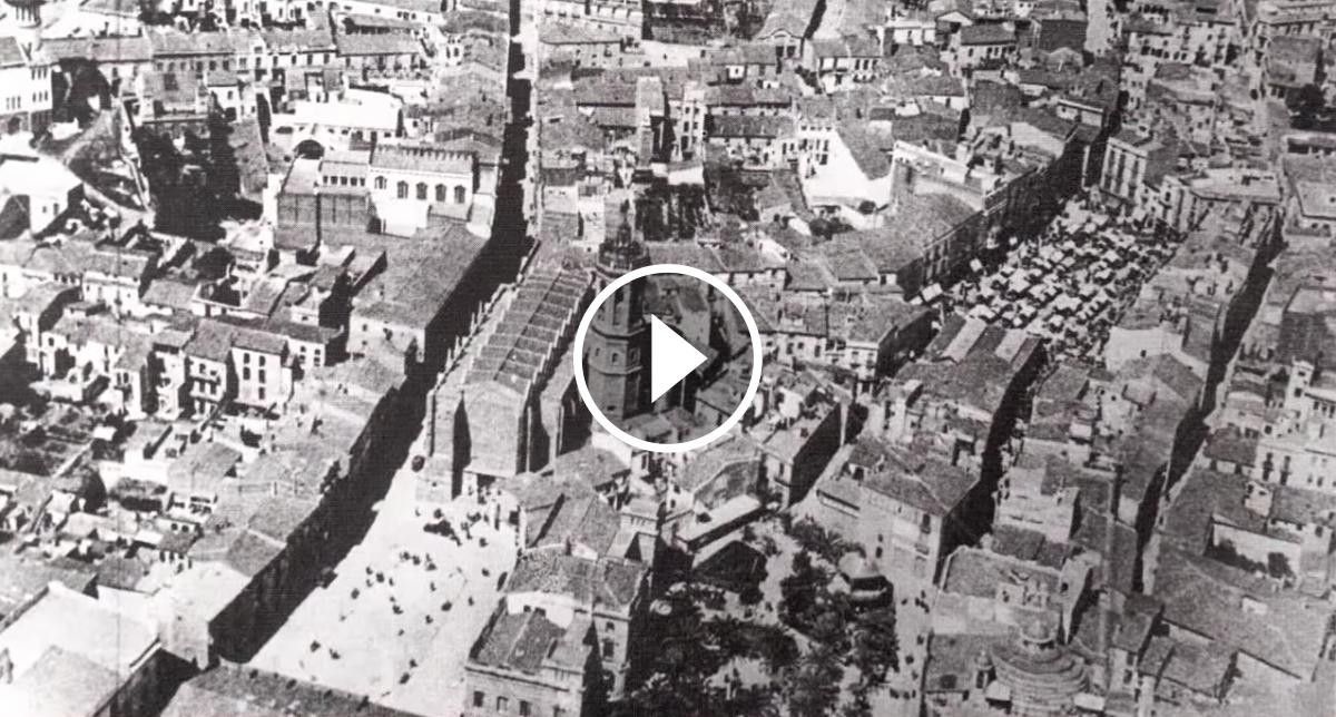 Imatge aèria de Sabadell a la primera meitat del segle XX.