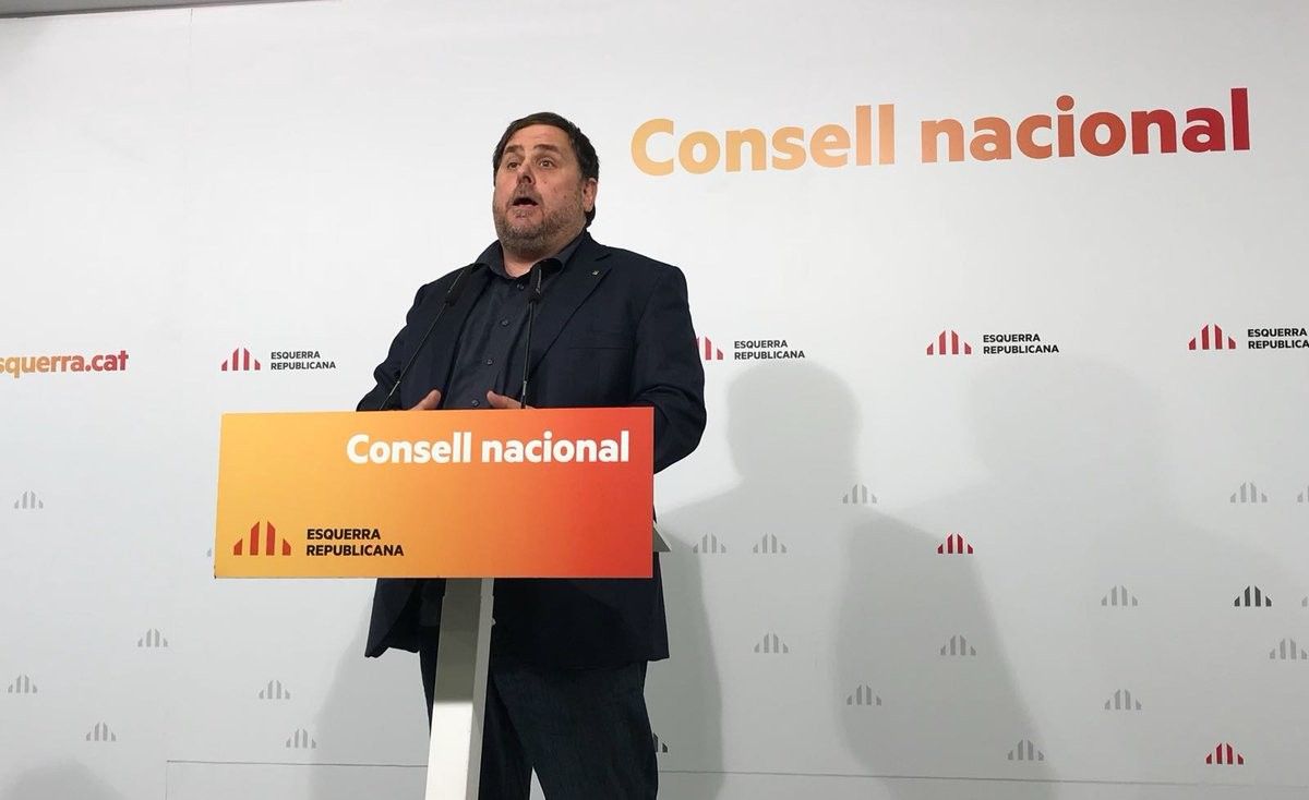 Oriol Junqueras, en el consell nacional d'ERC.