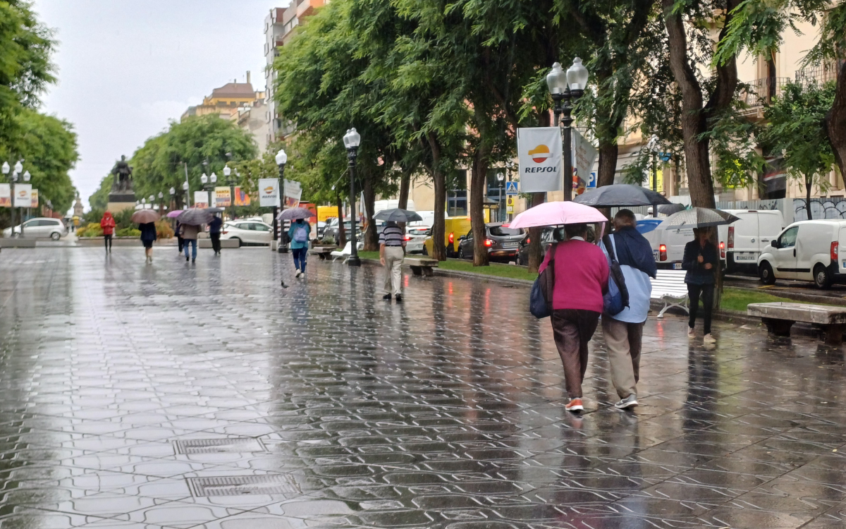 Pluja a la Rambla de Tarragona