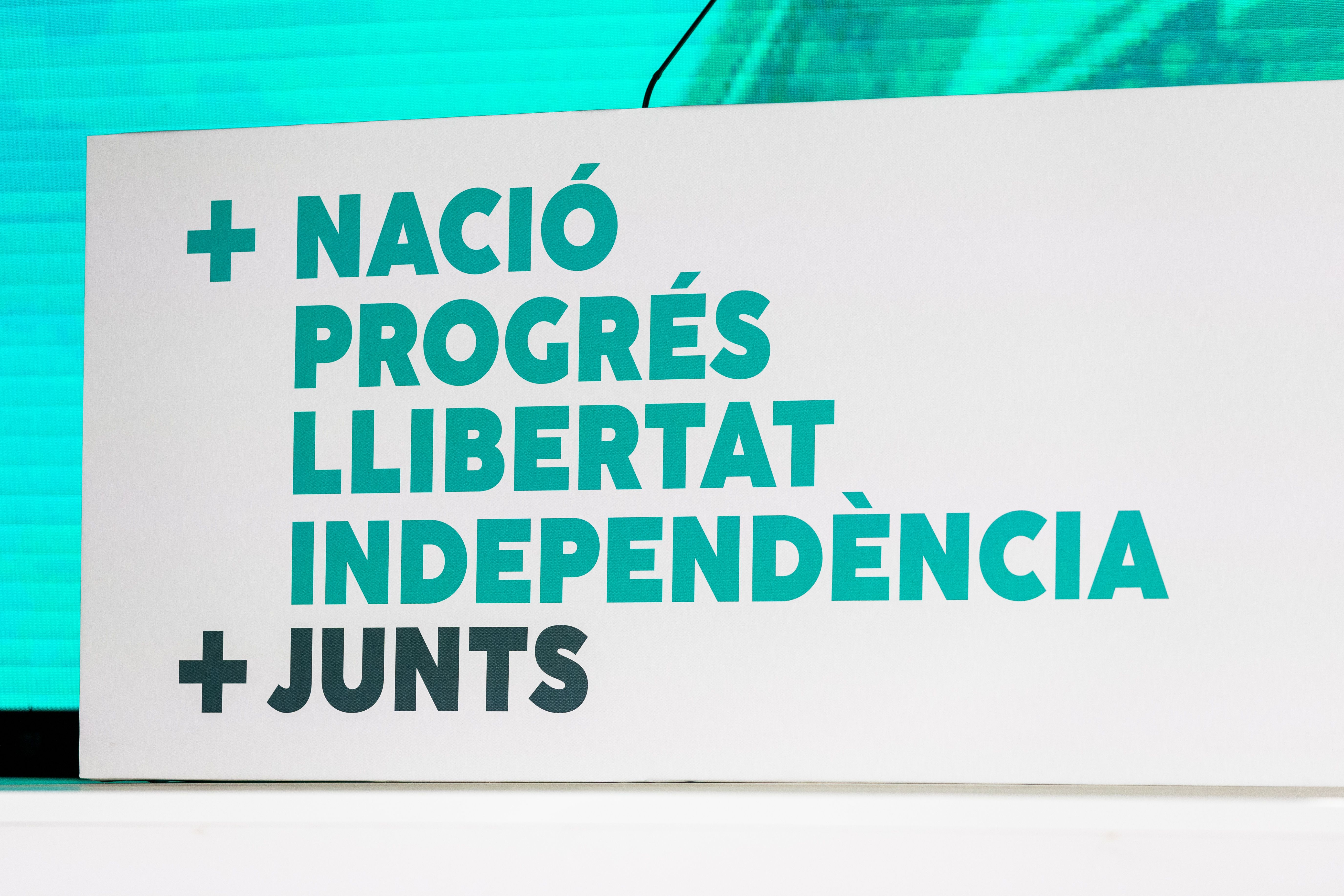 El lema del congrés de Junts que se celebra a Calella.