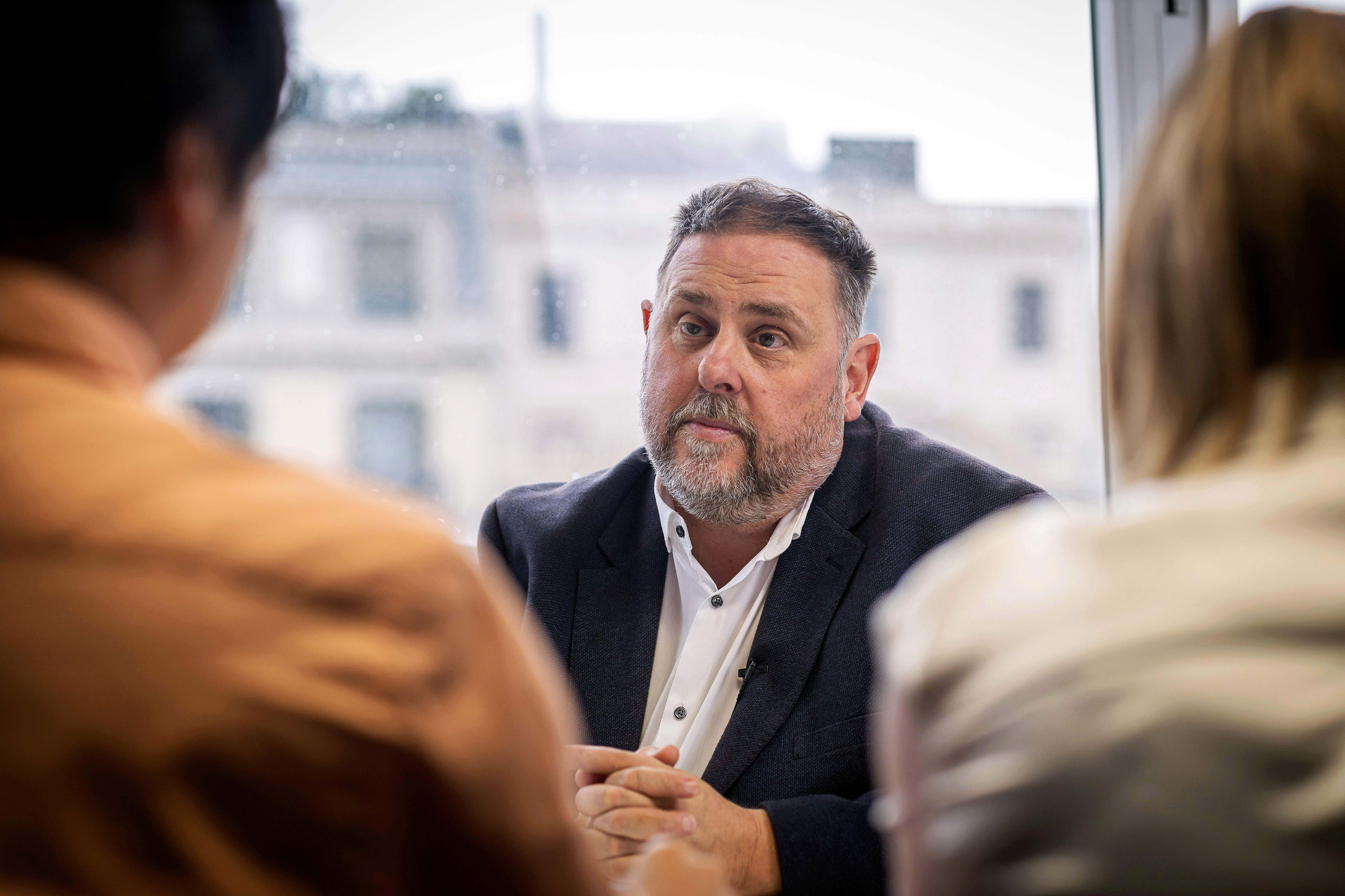 Oriol Junqueras, durant l'entrevista amb Nació