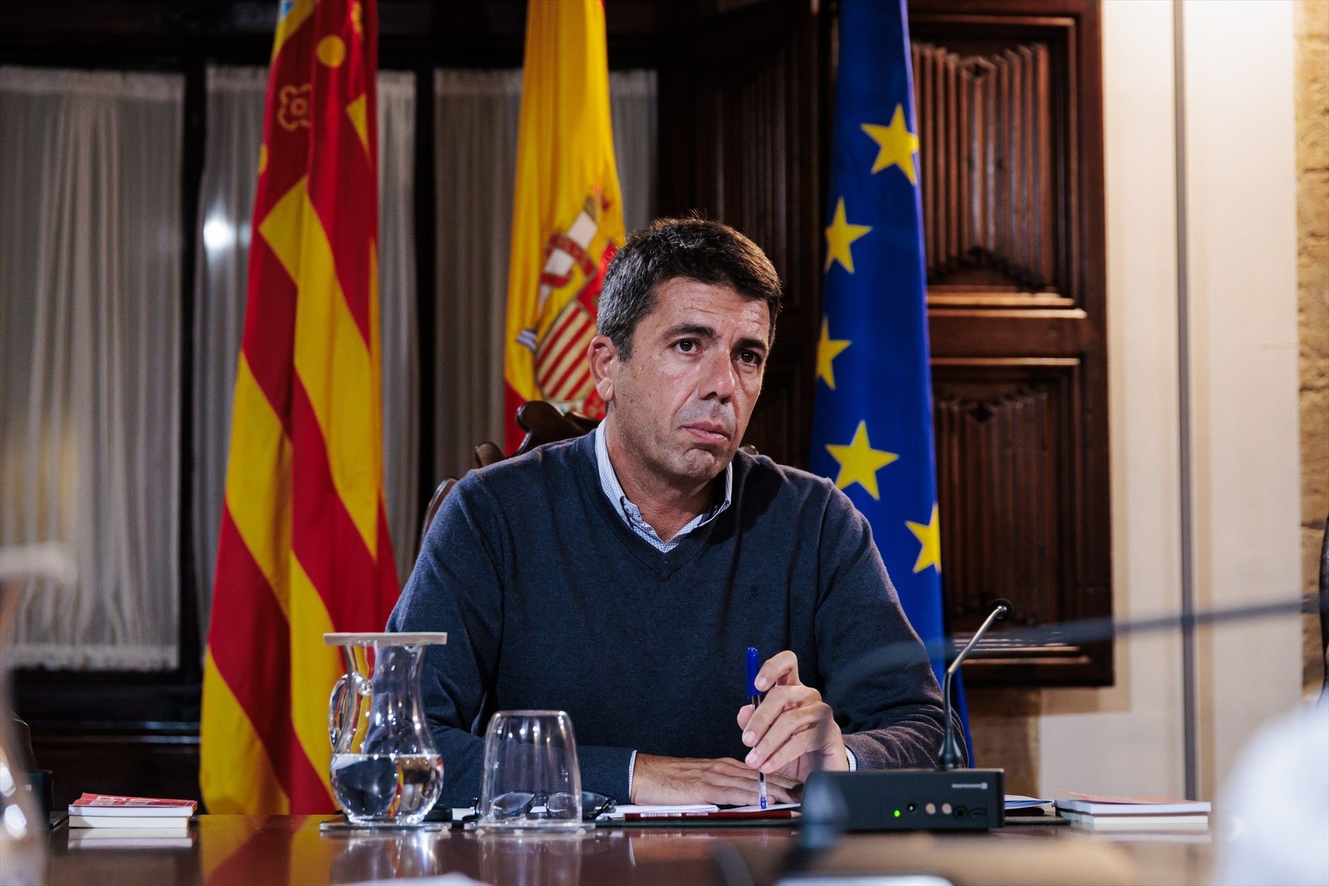 Carlos Mazón, aquest dilluns en la reunió extraordinària del govern valencià