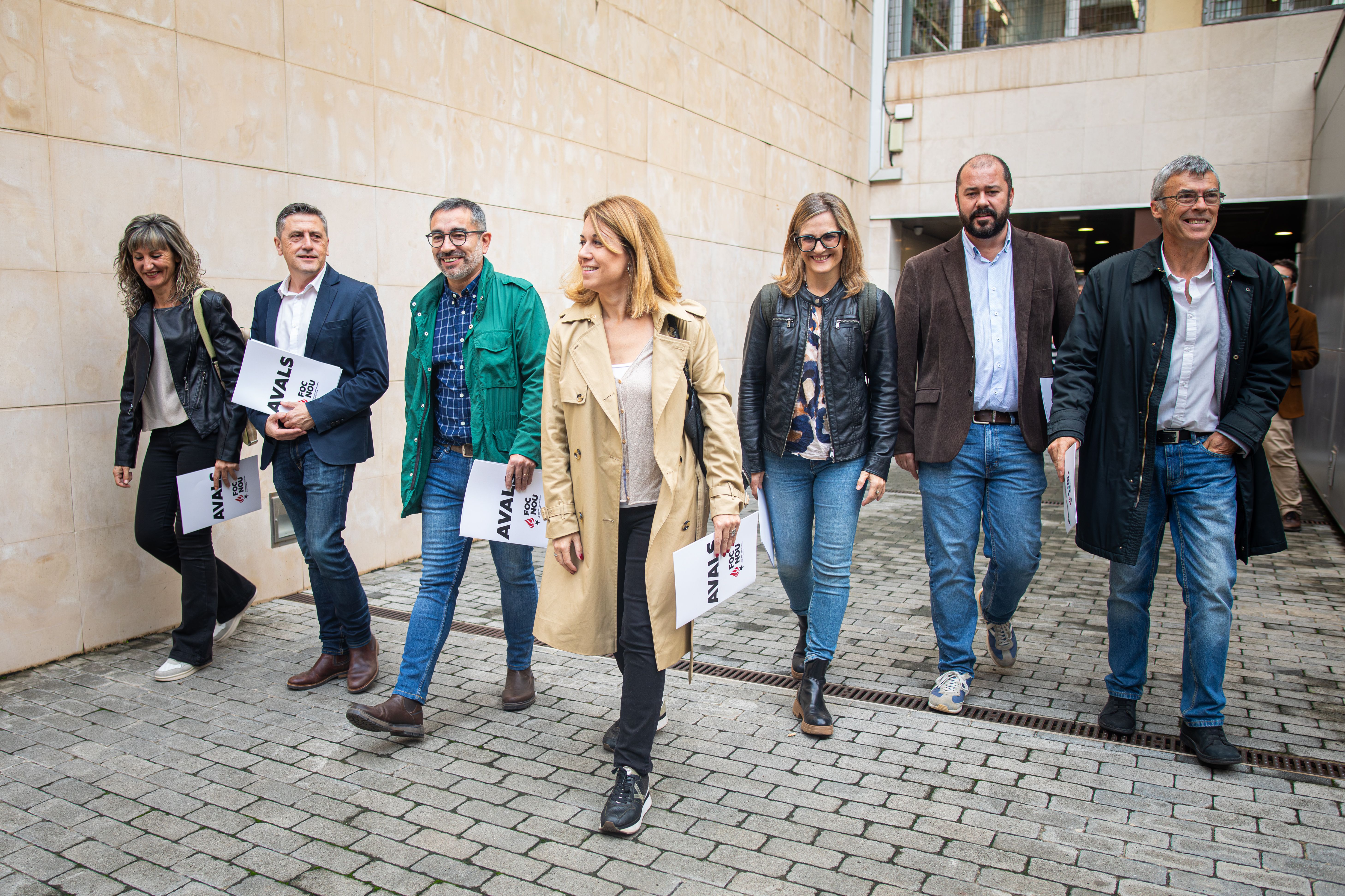 Els integrants de la llista de Foc Nou, aquest dimarts a la seu nacional del partit