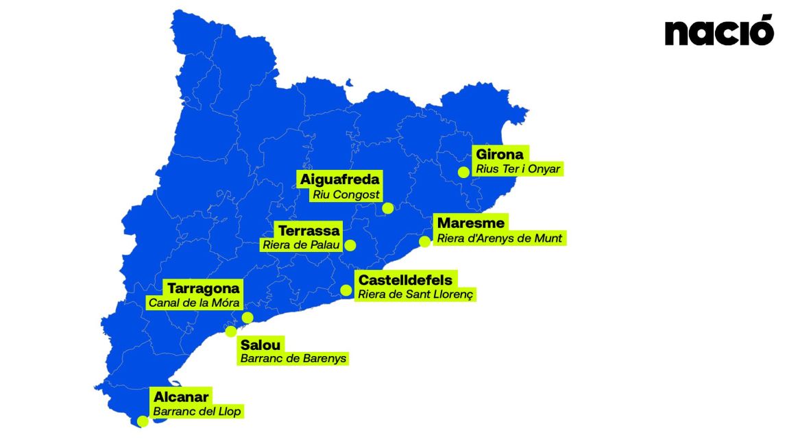 Mapa de punts negres per inundacions a Catalunya