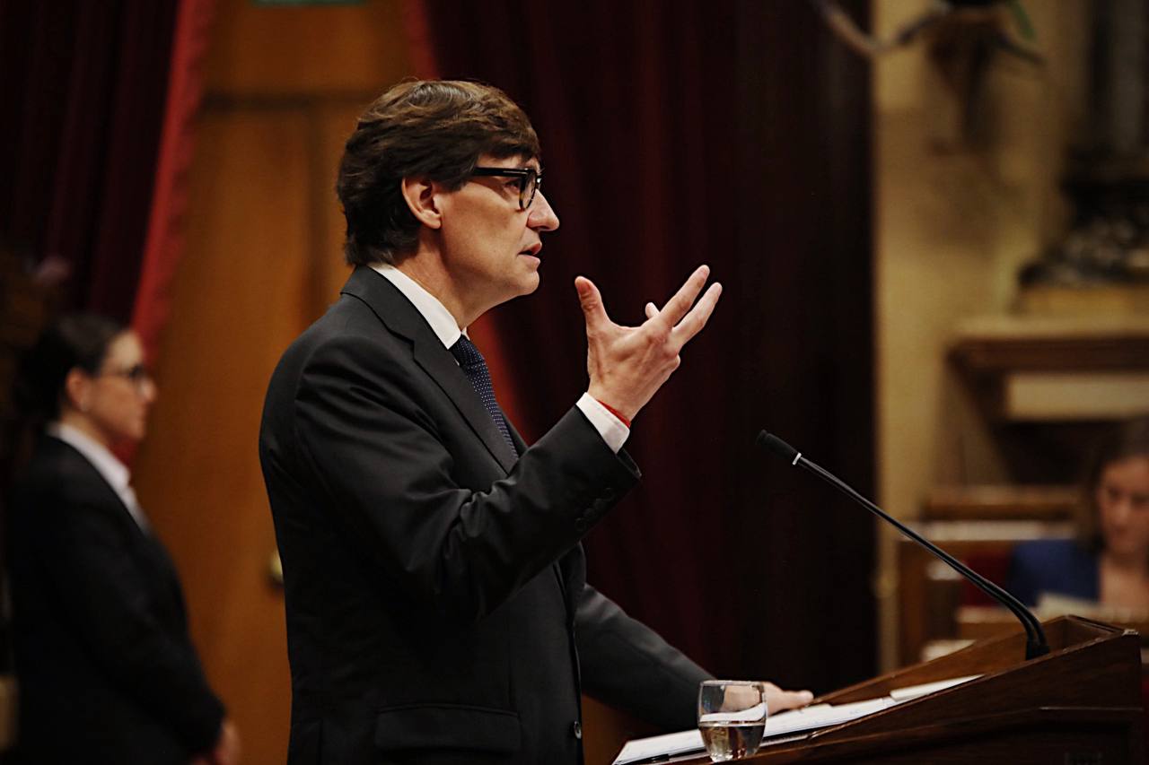 El president de la Generalitat, Salvador Illa, aquest dimecres al Parlament