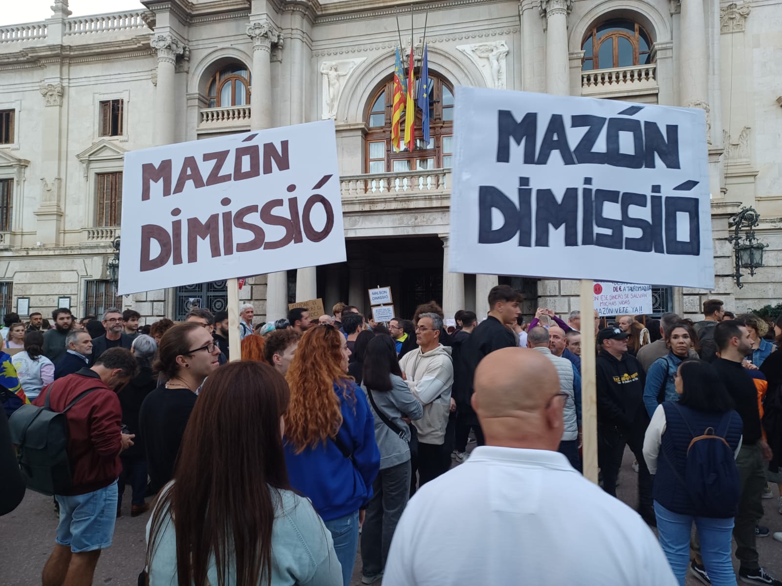 Les pancartes de "Mazón dimissió", protagonistes de la manifestació