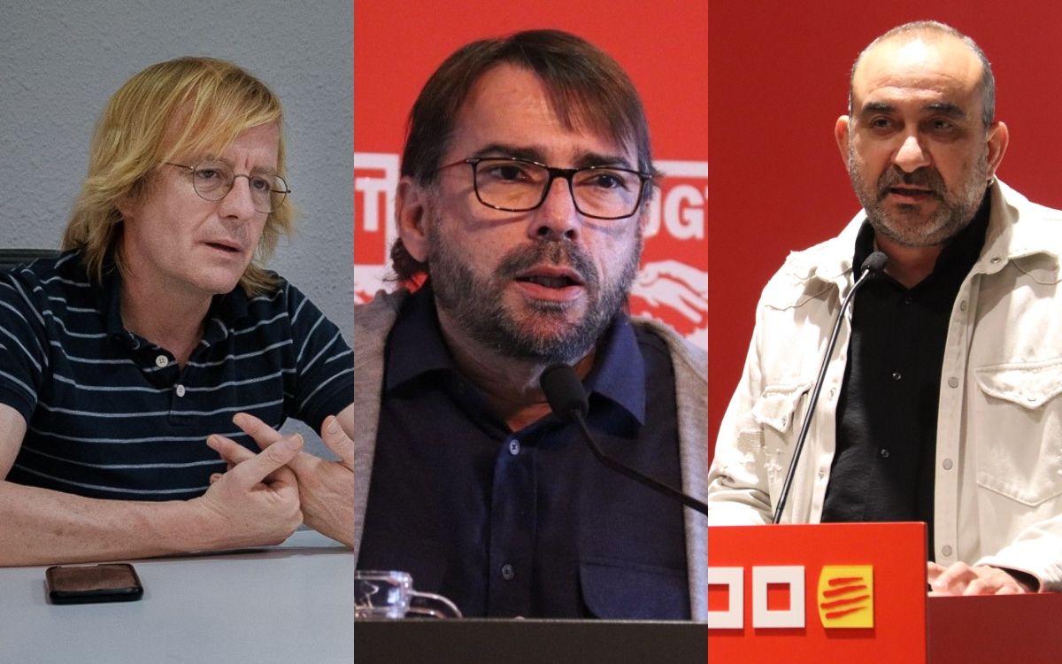 Sergi Perelló, Camil Ros i Javier Pacheco, els tres principals líders sindicals a Catalunya