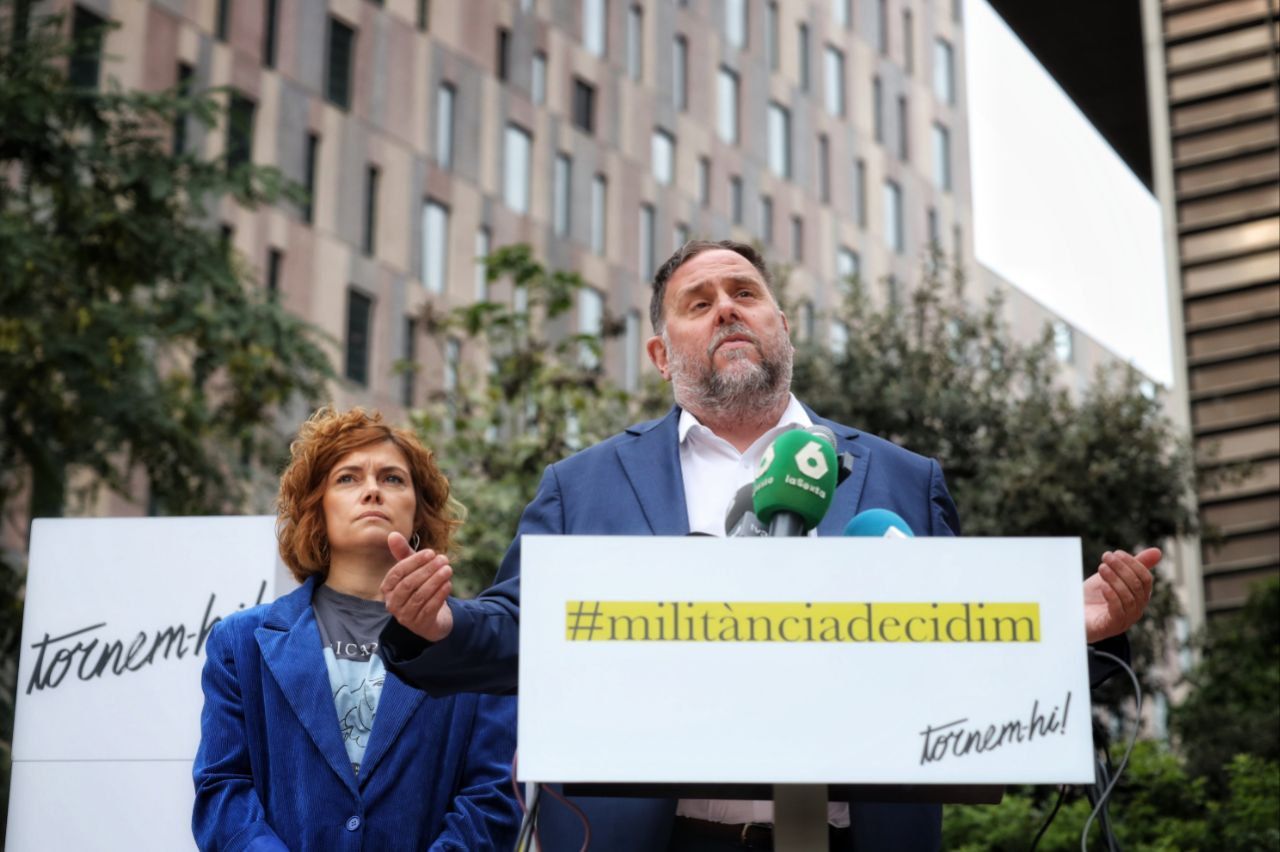 Elisenda Alamany i Oriol Junqueras, aquest dimarts.