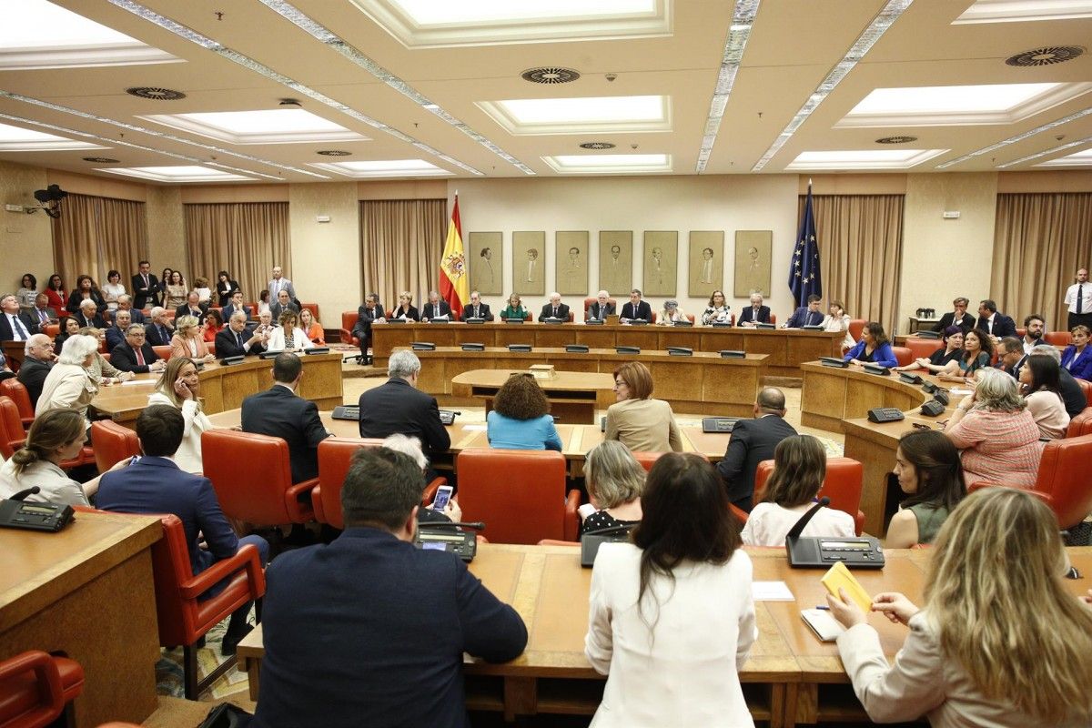 Presa de possessió dels eurodiputats davant la Junta Electoral Central.