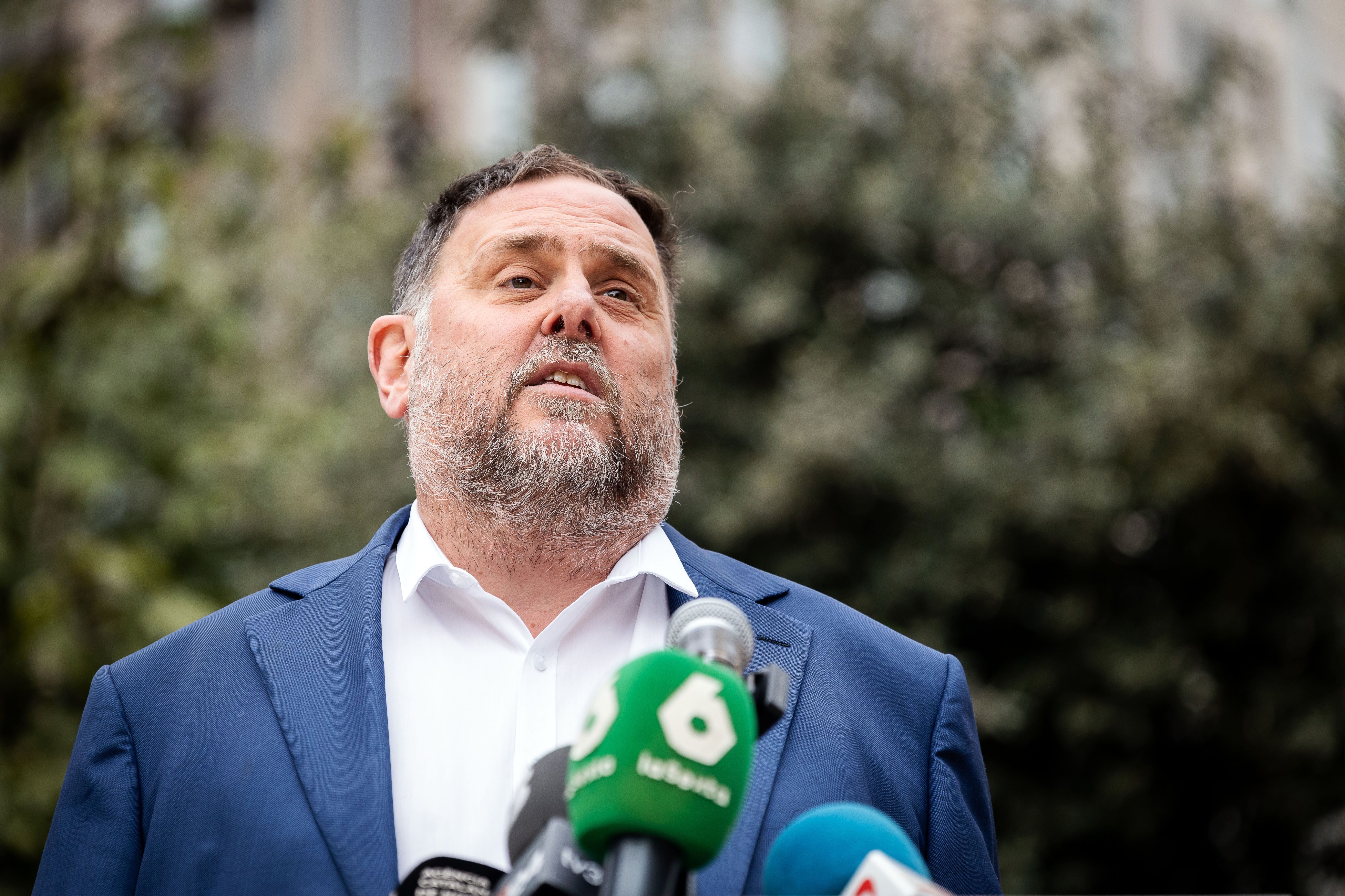 Oriol Junqueras, durant una roda de premsa.