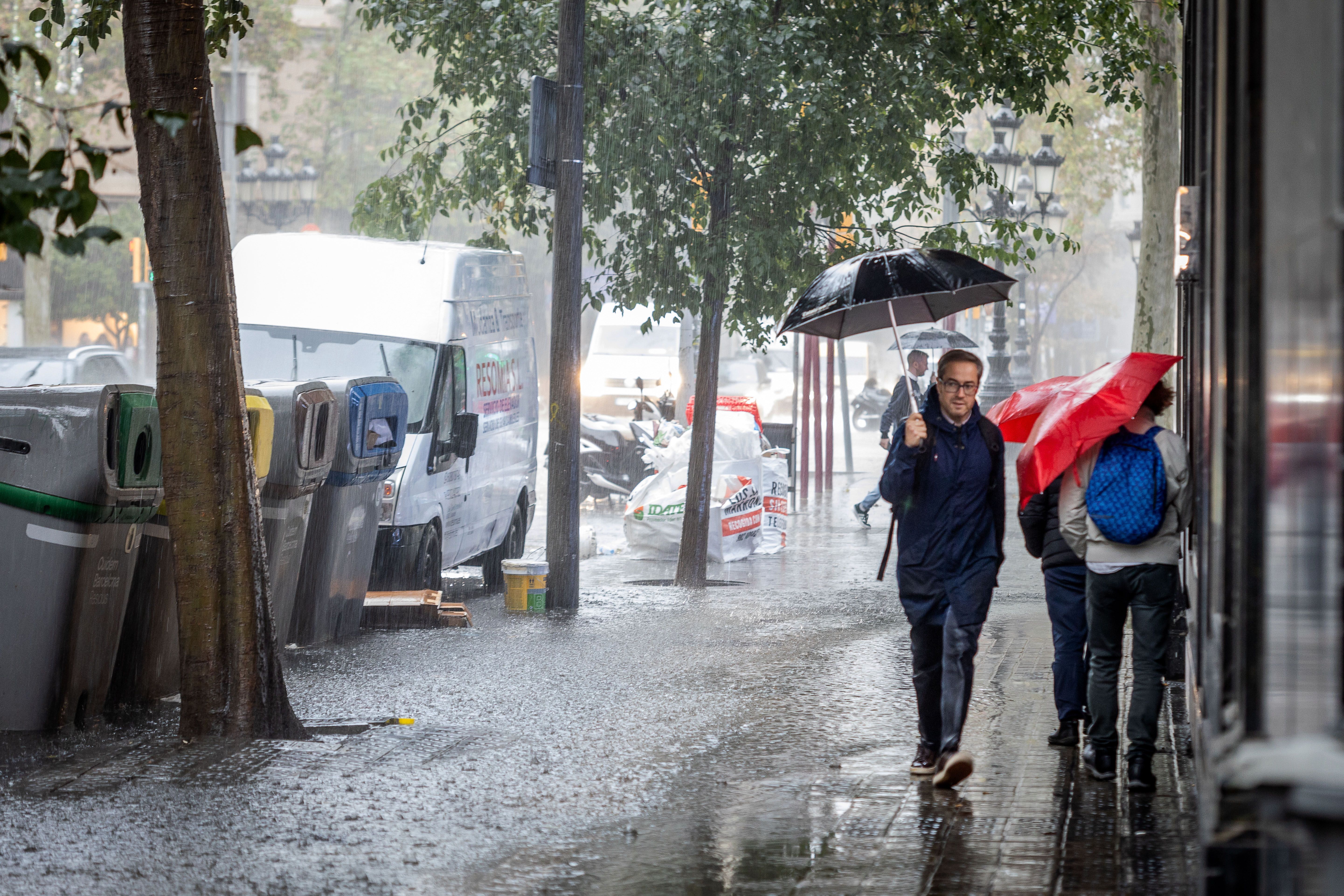 Un dia de pluja intensa a Barcelona