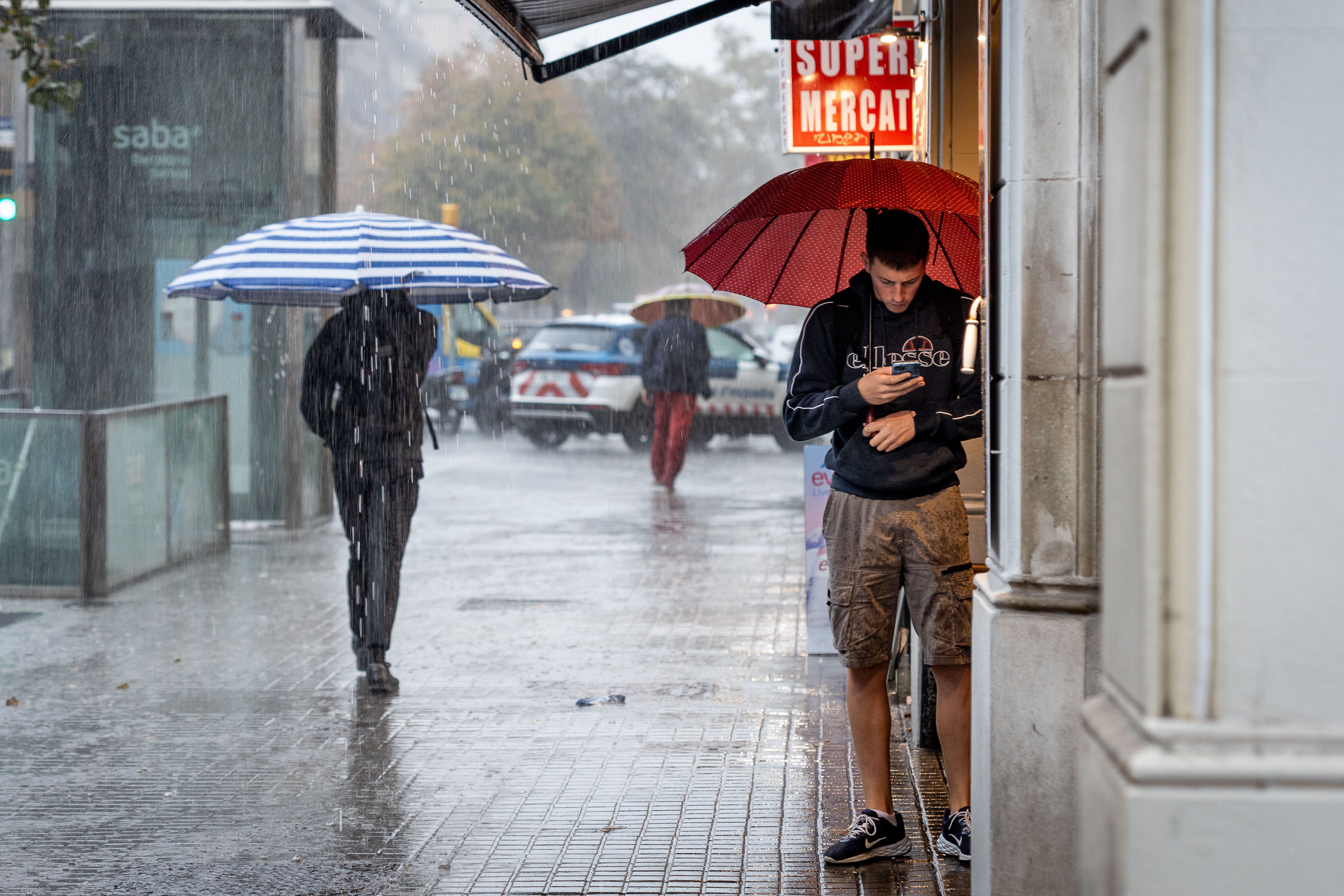 Un dia de pluja intensa a Barcelona