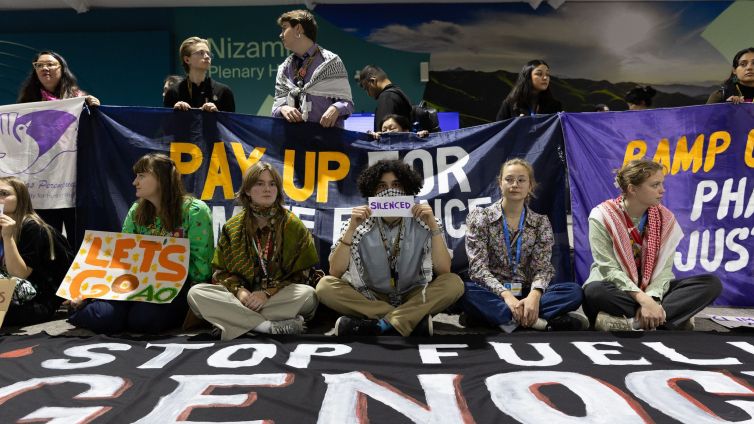 Protesta «silenciada» a la COP29 de Bakú