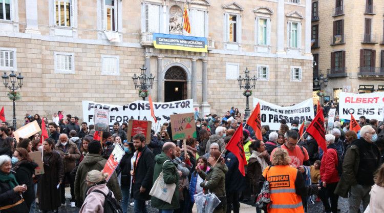 Una manifestació a favor del dret a l'habitatge